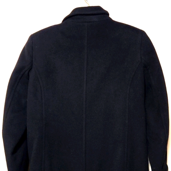 L. L. Bean Classic Lambswool Polo Coat 3/4 Length Black Size 12 LIKE NEW! - Picture 8 of 14
